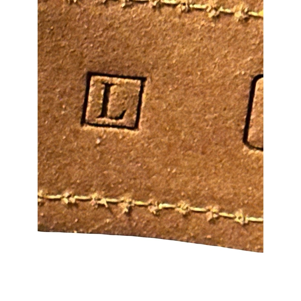 Fossil Leather Belt Women's Large Brown Metallic Gold Boho Round Buckle Retro - Picture 8 of 13